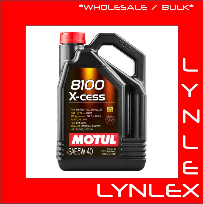 *WHOLESALE / BULK* MOTUL X-cess 8100 5W40 – 5 Litres